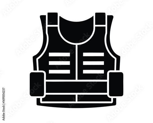 Protective Vest Icon Safety Gear Silhouette