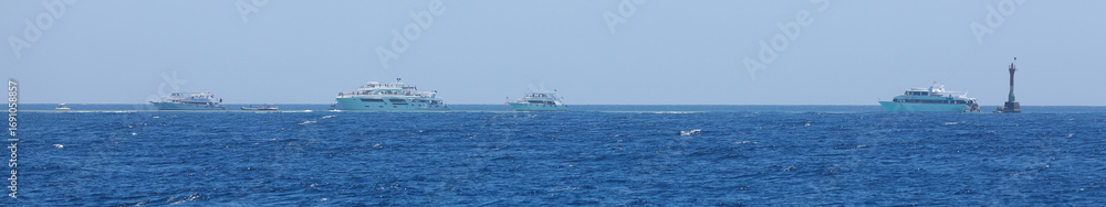 pleasure yachts on the sea in Egypt, Sharm El Sheikh pleasure yachts on the sea in Egypt, Sharm El Sheikh
