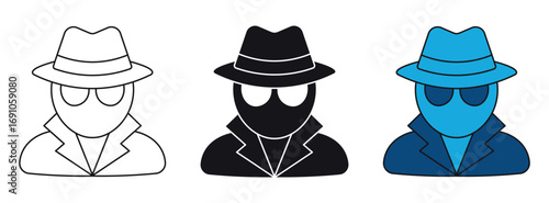 Incognito icons set, vector illustration .

