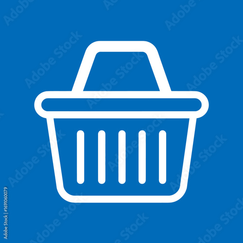 Simple Shopping Basket Icon with Rounded Handles, Representing Online Retail, E-commerce, and Consumerism