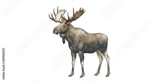 Wallpaper Mural Majestic Moose with Ornate Antlers and Decorative Body Markings png clear alpha channel cutout isolated on transparent background Torontodigital.ca