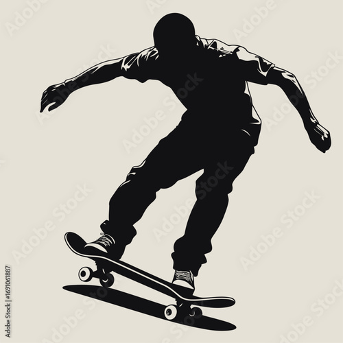 vector silhouette of skateboarder