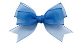 Elegant sheer blue bow isolated PNG with Transparent Background