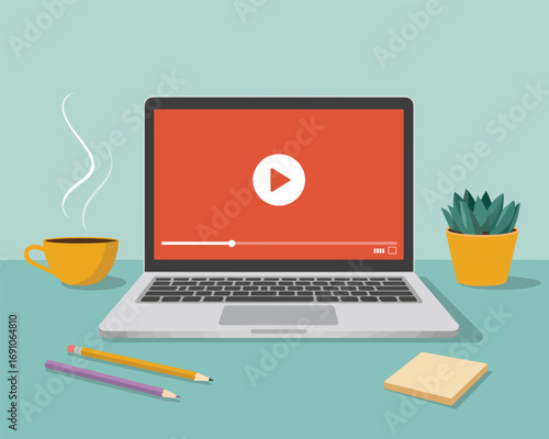 Online Video Streaming on Laptop