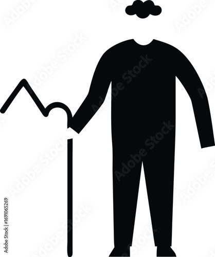 Silhouette of a distinguished elderly gentleman with a concerned expression elderly man worry