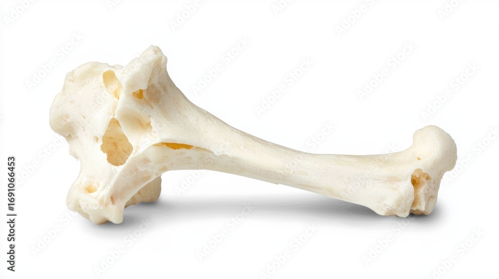 Fototapeta premium A white bone with a hole in the middle.