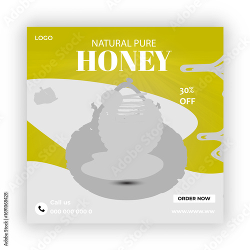 Honey Business concept square flyer design template