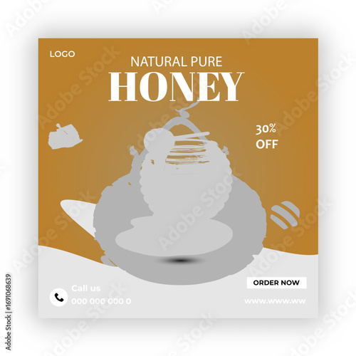 Honey Business concept square flyer design template