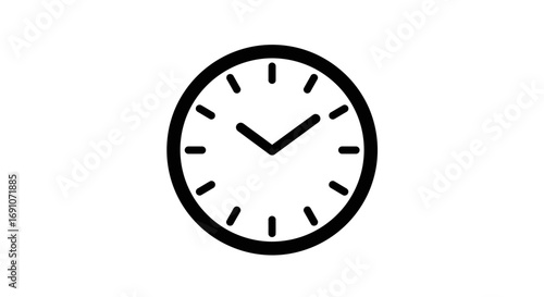 A simplistic minimalist clock face illustration for graphic design elements