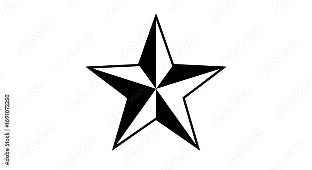 Obraz premium Striking Five-Pointed Star Graphic in Black and White for Modern Designs
