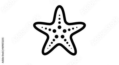 Simple starfish outline illustration for design projects and educational materials