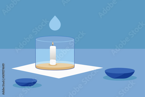 a serene setting with an empty  minimalist glass f
