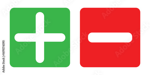 Plus and minus vector icon in modern design style for web site and mobile app EPS 10