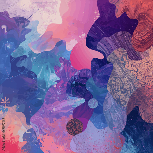  7 September 2025 - colourfull Abstrack Background design with elements like color schemes, patterns, textures, moods, and usage context to produce tailored abstract visual