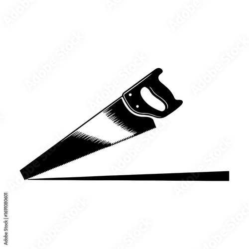 Classic woodworking hand saw isolated on white for diy projects and construction tools collection vector