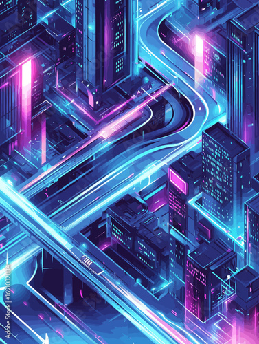 Futuristic Neon Cityscape A Cyberpunk Vision of Urban Life