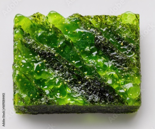 Bright green, textured snack bar
