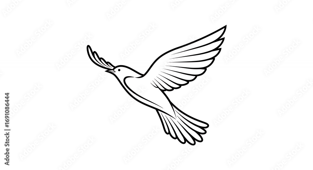 Obraz premium Bird in flight outline