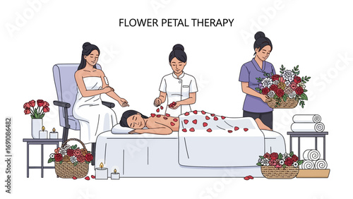 Diverse women enjoying a relaxing spa day with bathrobes hot tub meditation and spa treatments promoting self care and wellness