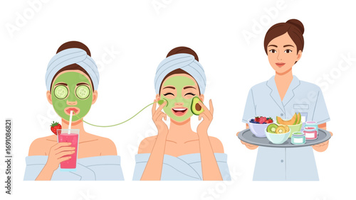 Relaxing spa treatment scene with a woman receiving hot stone massage therapy surrounded by glowing candles and essential oil bottles for ultimate wellness and rejuvenation