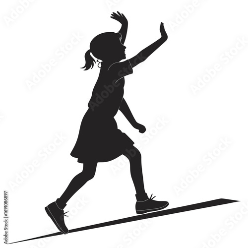 Girl skipping forward