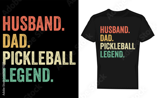 Funny vintage pickleball husband dad legend father s day silhouette design for a banner or advertisement