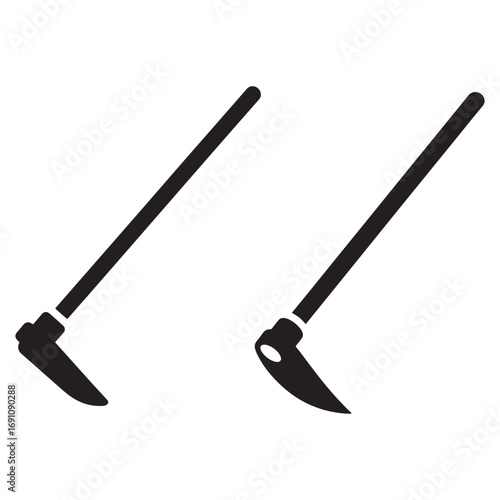 Hoe farming hand tool silhouette icon vector illustration