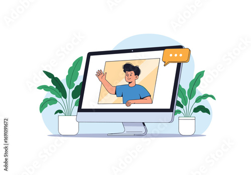 Online meeting platform for remote team collaboration and communication technology