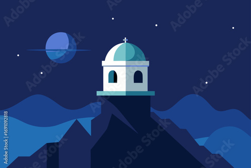 a charming little observatory at the top of a remo