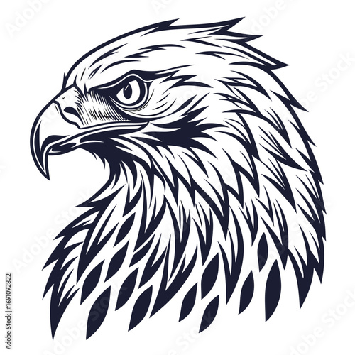Stylized eagle head silhouette emblem