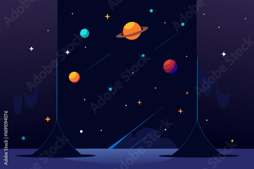 a cosmic journey backdrop with deep space black dr