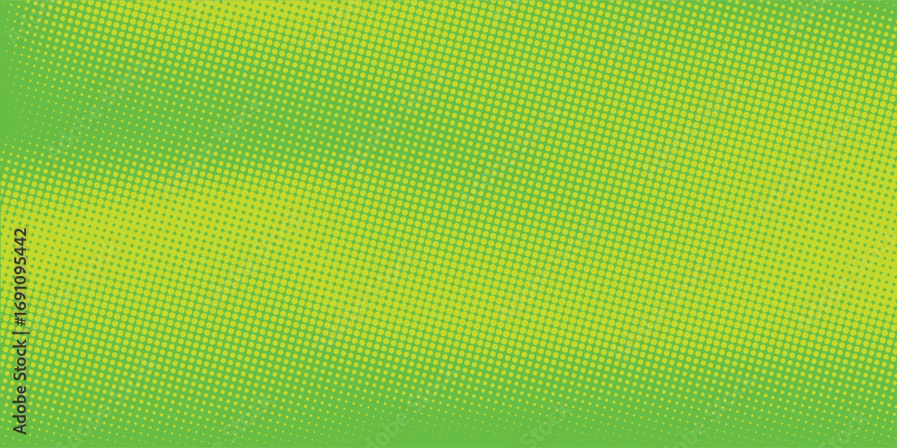 Fototapeta premium Dots halftone green color pattern gradient texture with technology digital background. Modern dots pop art comics with nature graphic design.Eps 10
