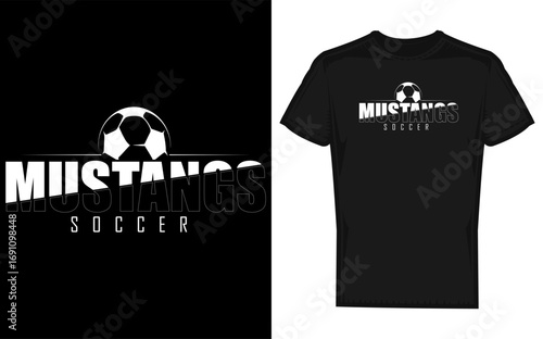 Dynamic silhouette of a powerful mustang horse in mid gallop representing school spirit team pride and athletic performance for a mustangs fan or sports team