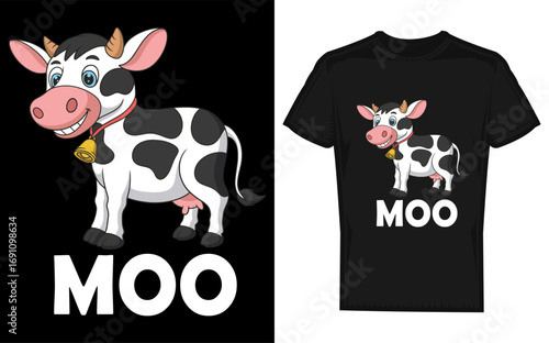Humorous silhouette of a cow with a playful expression perfect for farm ranch dairy and cattle lover themes showcasing a fun and lighthearted design