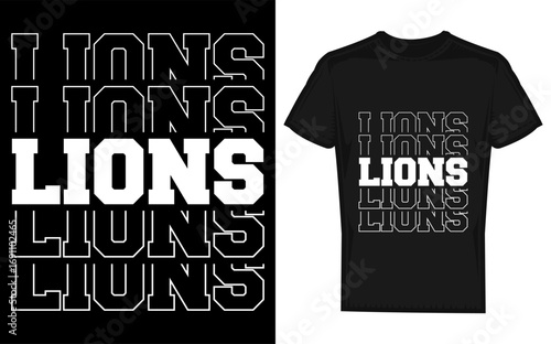 Dynamic lions football mascot silhouette for school spirit and game day designs perfect for teachers and enthusiasts