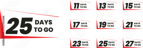 Displaying the odd number of days countdown from 11 to 27