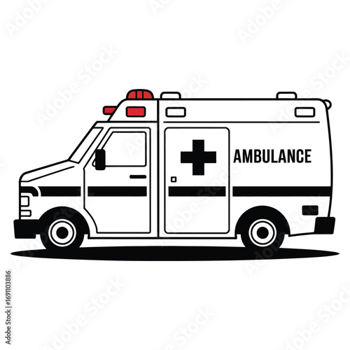 ambulance on white background
