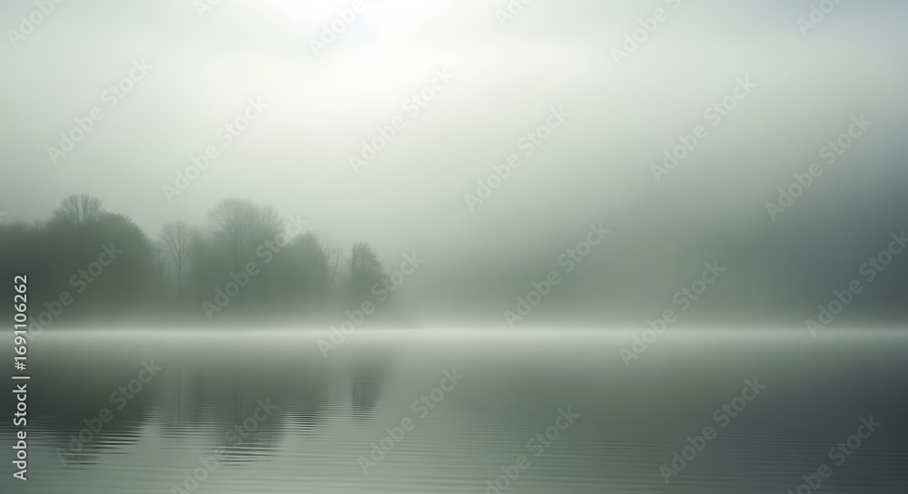 Fototapeta premium Misty Morning Lake Scene.