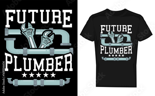 Young child in silhouette dreaming of a future career as a plumber or steamfitter holding tools representing aspiration and skill development silhouette
