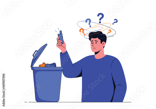Man confused about disposing of broken electronic gadget waste