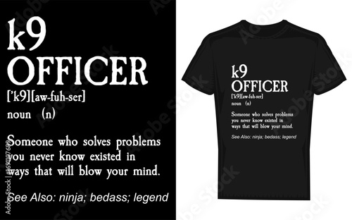 K9 police officer and dog silhouette design for law enforcement appreciation gifts and apparel