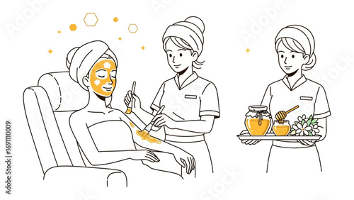 Three women enjoying a relaxing spa day with face masks bathrobes and a hot tub promoting self care and wellness activities