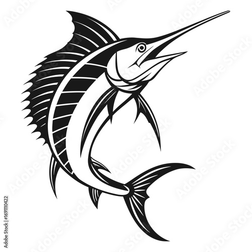 Dynamic Marlin Fish Vector Illustration 1.
