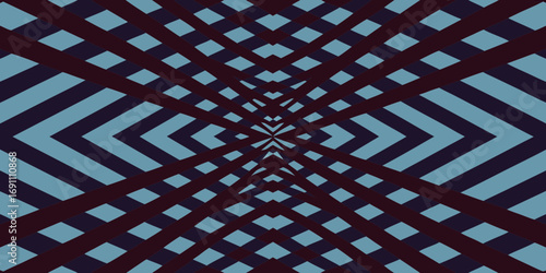 Abstract design featuring a series of intersecting dark lines creating a geometric pattern and perspective view