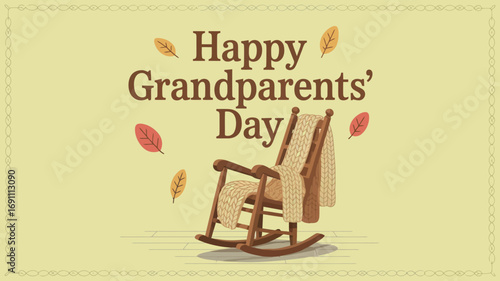Happy Grandparents Day Rocking Chair Illustration