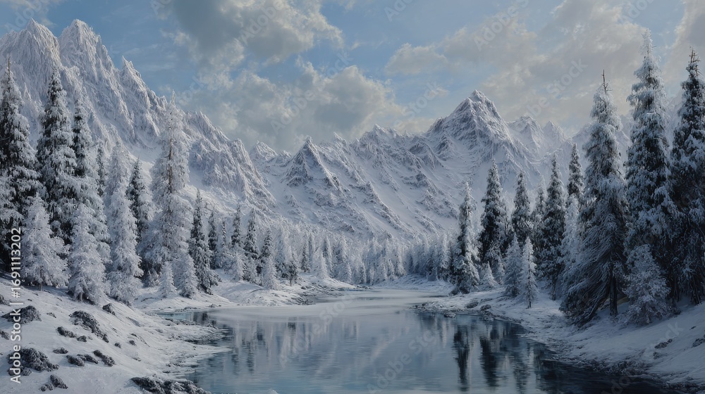 Fototapeta premium winter wonderland landscape 1