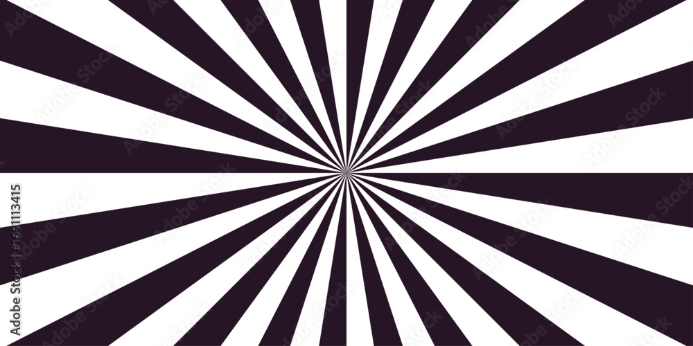 Fototapeta premium Abstract background with rays retro starburst. Funky ray elements, circle motifs, reminiscent of circus themes.Dynamic spiral effect reminiscent of retro candy swirls or vintage sunburst posters.