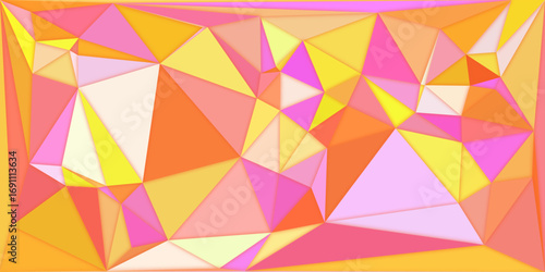 Colorful seamless geometric mosaic pattern with bright triangles, a stylish backdrop for a unique web design. Abstract mosaic pattern in vivid colors with geometric cell shapes for design 