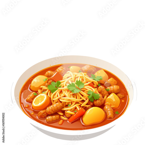 bowl of vegetable soup isolated