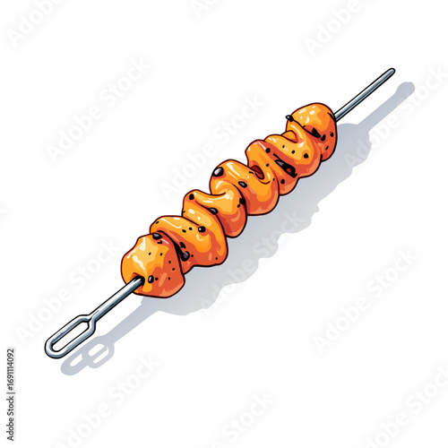 grilled sausages on a skewer
